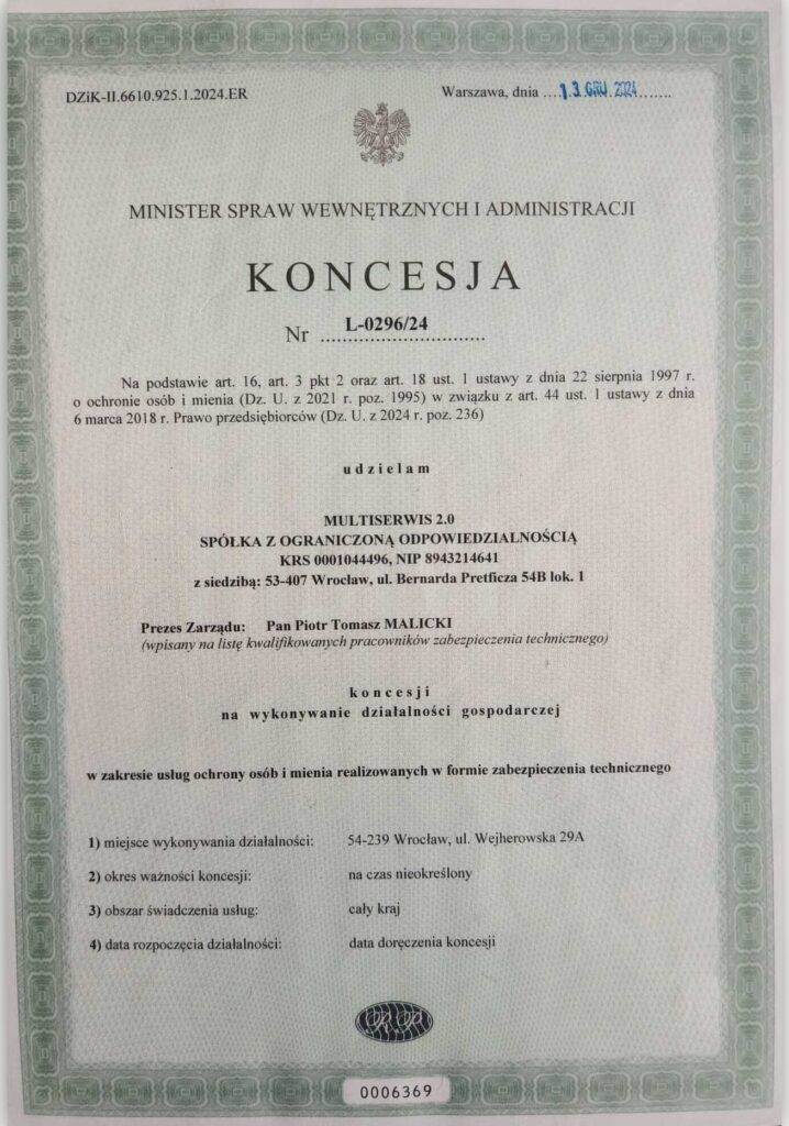 Koncesja Nr L-0296/24